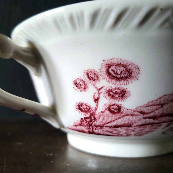 Vintage Warwick Tudor Rose Cream Soup Bowl Double Handled Bouillon Cup *Chip - Picture 3 of 11